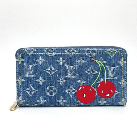 LOUIS VUITTON M23161 Murakami Takashi Monogram Denim Zippy Wallet blue - Picture 1 of 13